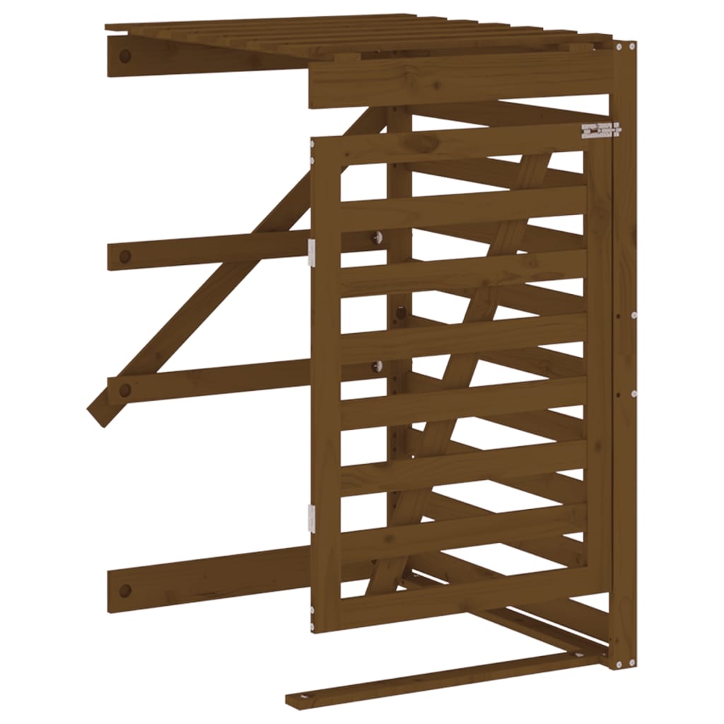 Extensión para cobertizo de cubo basura madera pino marrón miel