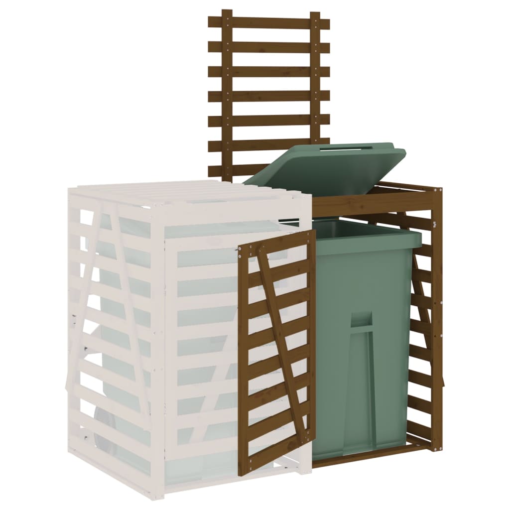 Extensión para cobertizo de cubo basura madera pino marrón miel