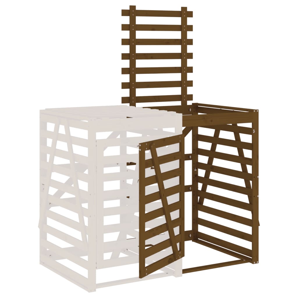 Extensión para cobertizo de cubo basura madera pino marrón miel