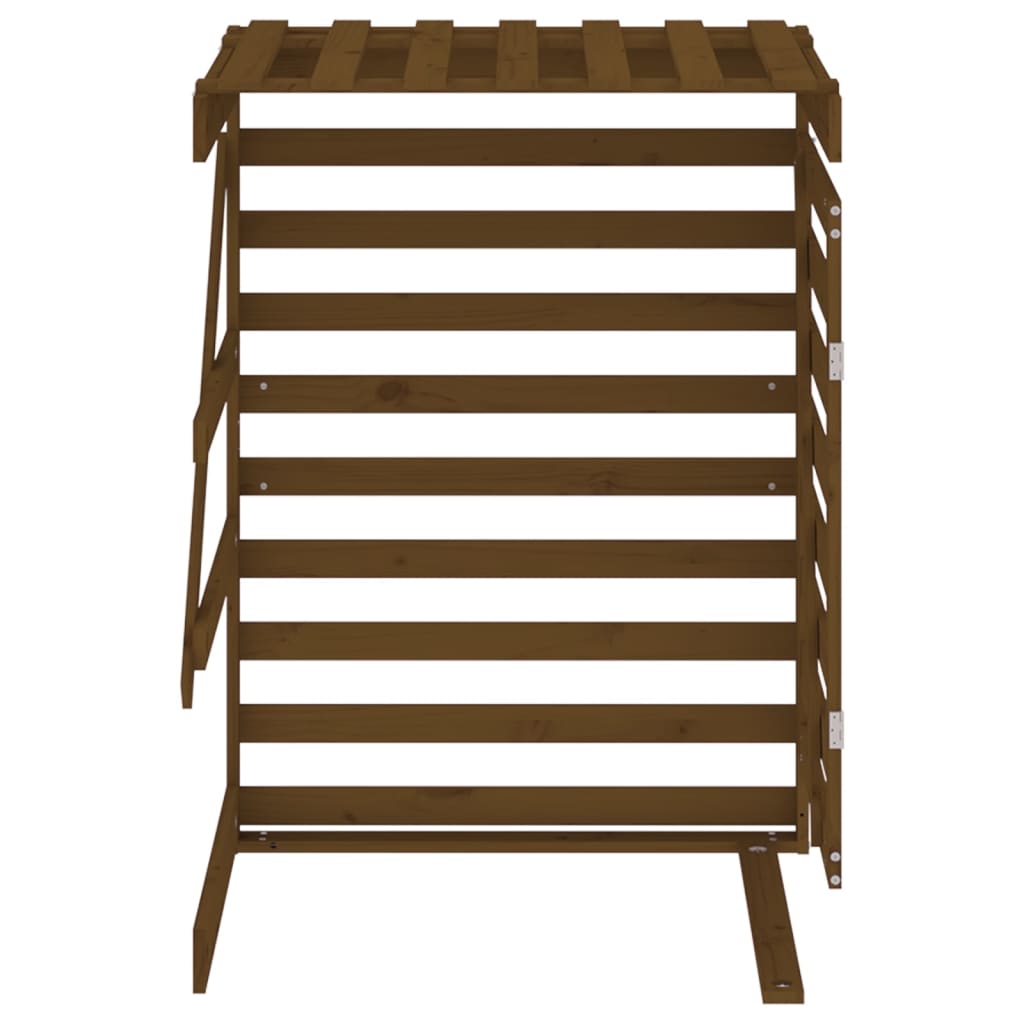 Extensión para cobertizo de cubo basura madera pino marrón miel