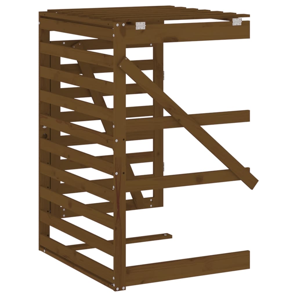 Extensión para cobertizo de cubo basura madera pino marrón miel