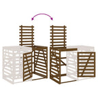 Extensión para cobertizo de cubo basura madera pino marrón miel
