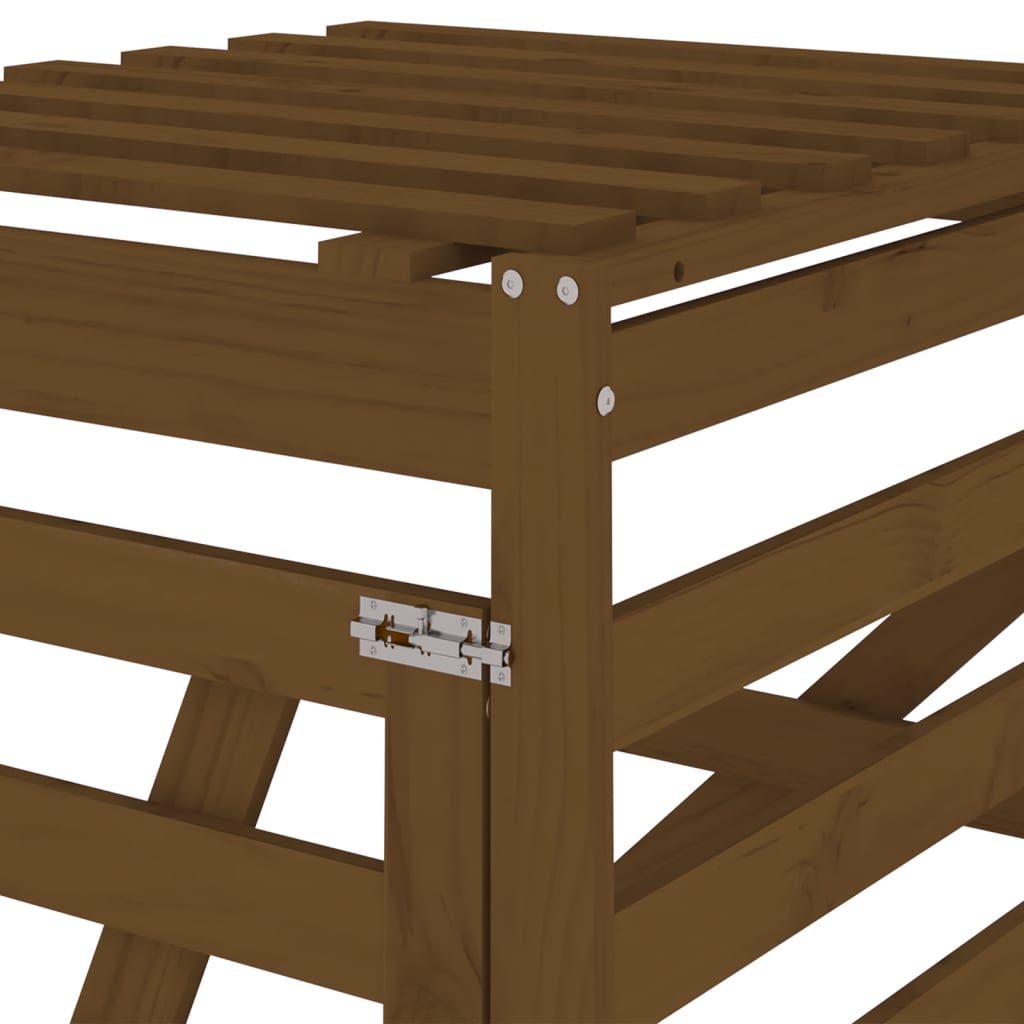 Extensión para cobertizo de cubo basura madera pino marrón miel