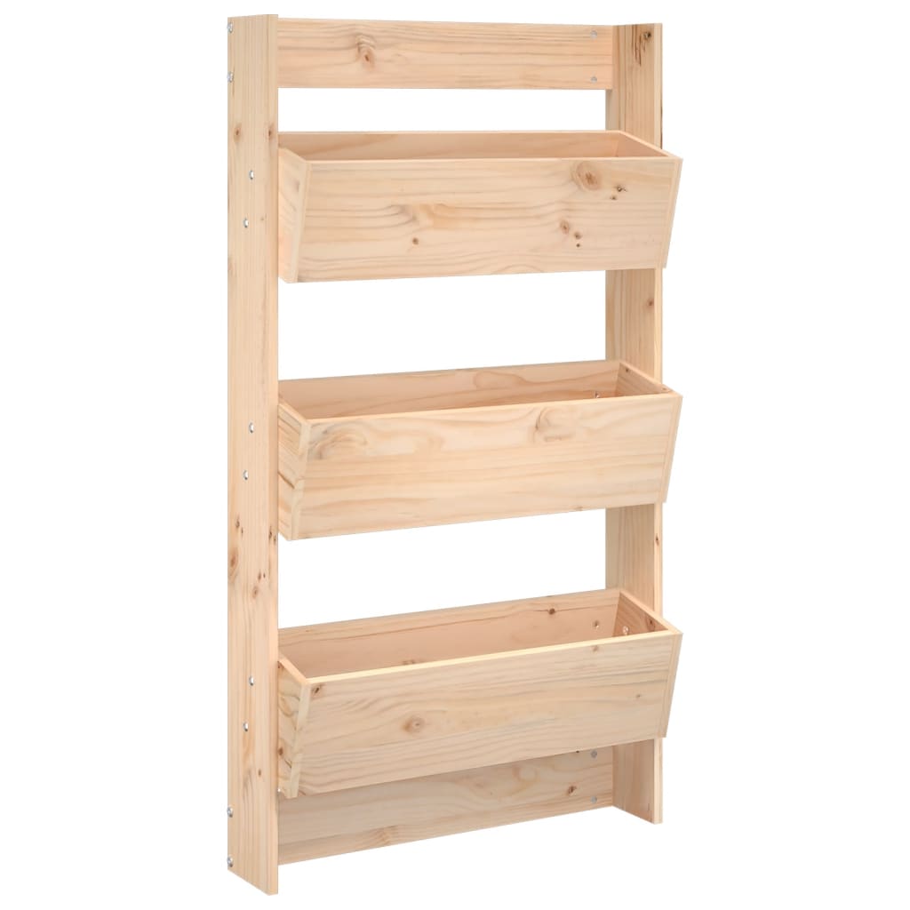 Jardinera de pared 3 niveles madera maciza pino 60x18,5x110 cm