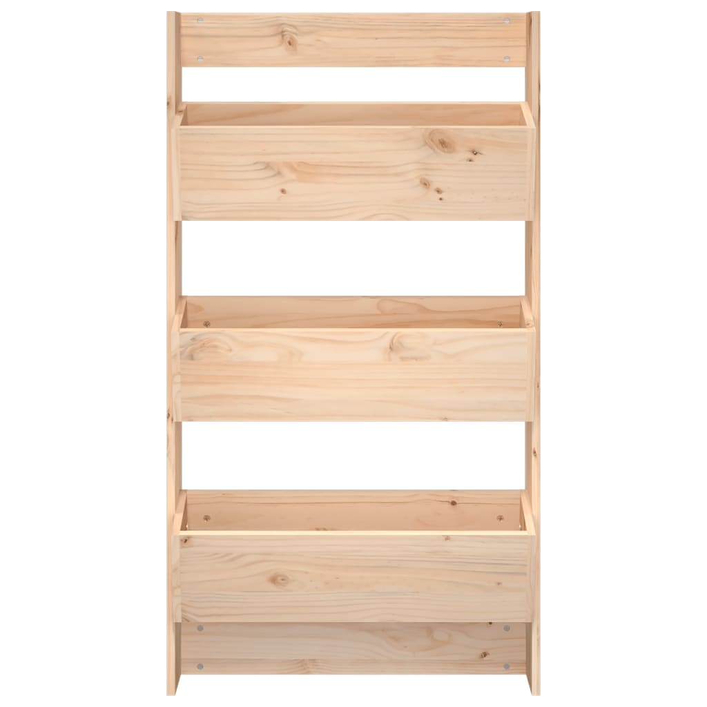 Jardinera de pared 3 niveles madera maciza pino 60x18,5x110 cm
