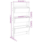 Jardinera de pared 3 niveles madera maciza pino 60x18,5x110 cm