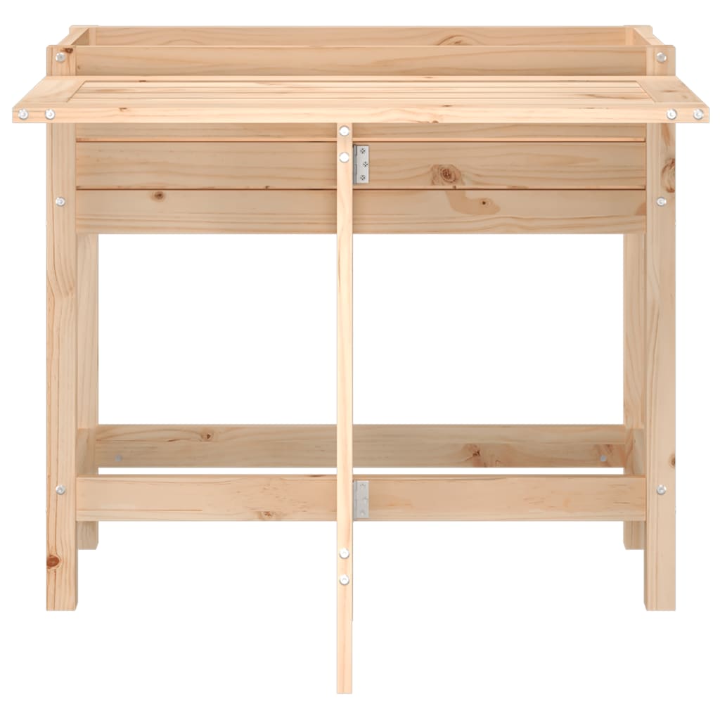 Jardinera con tapa plegable madera maciza de pino
