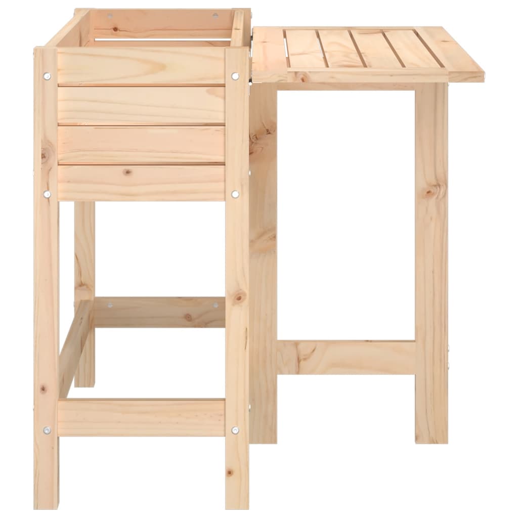Jardinera con tapa plegable madera maciza de pino