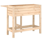 Jardinera con tapa plegable madera maciza de pino