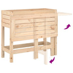 Jardinera con tapa plegable madera maciza de pino
