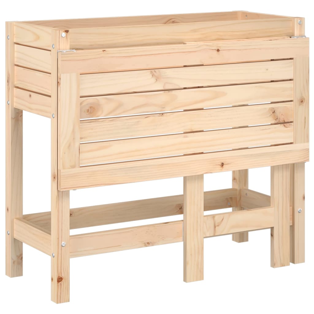 Jardinera con tapa plegable madera maciza de pino