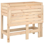 Jardinera con tapa plegable madera maciza de pino