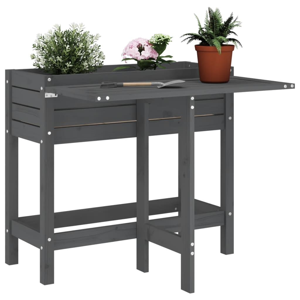 Jardinera con tapa plegable madera maciza de pino