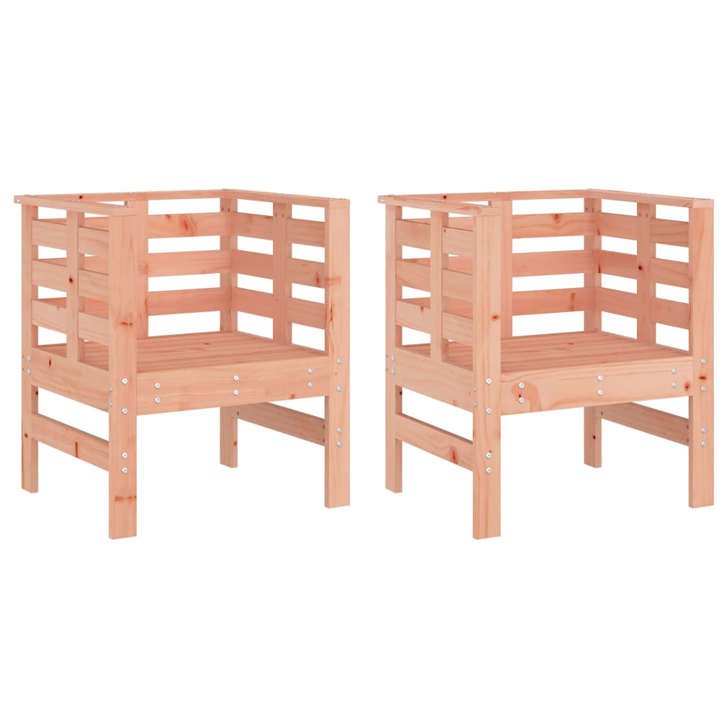 Sillas de jardín 2 uds madera abeto Douglas 61,5x53x71 cm