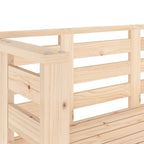 Banco de jardín madera maciza de pino 111,5x53x71 cm