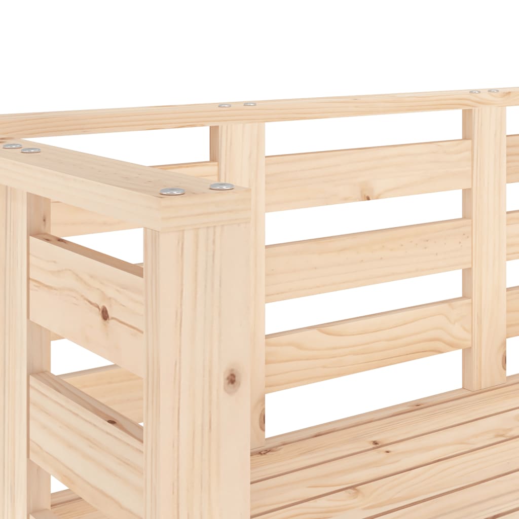 Banco de jardín madera maciza de pino 111,5x53x71 cm