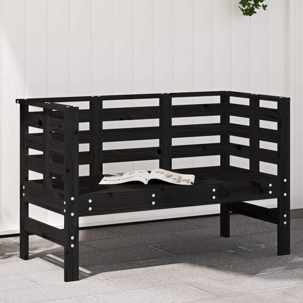 Banco de jardín madera maciza de pino 111,5x53x71 cm