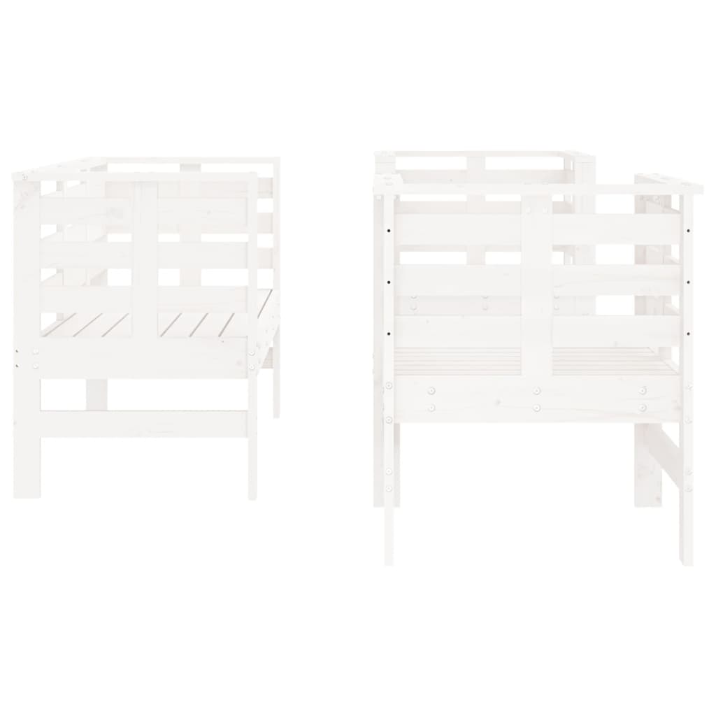 Juego de muebles de jardín 3 pzas madera maciza de pino blanco