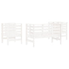 Juego de muebles de jardín 3 pzas madera maciza de pino blanco