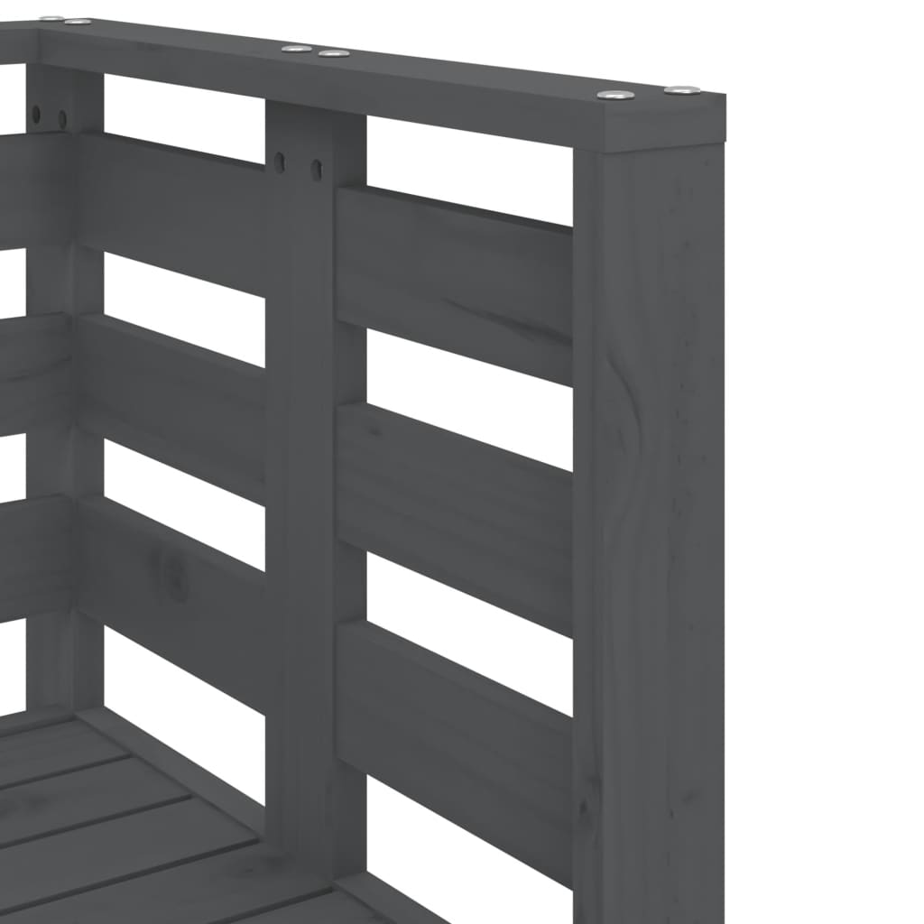 Juego de muebles de jardín 3 pzas madera maciza de pino gris
