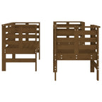 Juego de muebles jardín 3 pzas madera maciza pino marrón miel