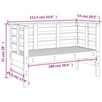 Juego de muebles jardín 3 pzas madera maciza pino marrón miel