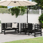 Juego de muebles de jardín 3 pzas madera maciza de pino gris
