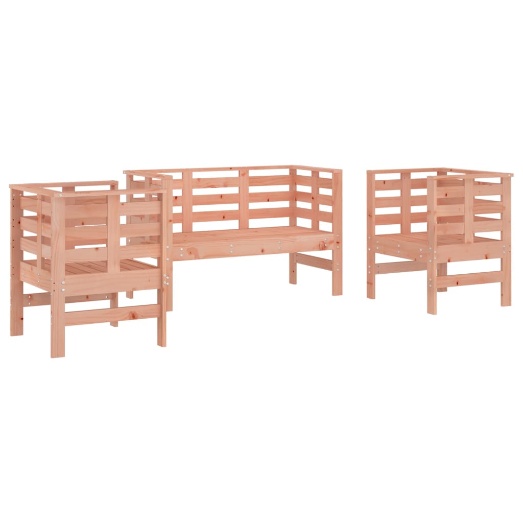 Juego de muebles de jardín 3 pzas madera maciza abeto Douglas