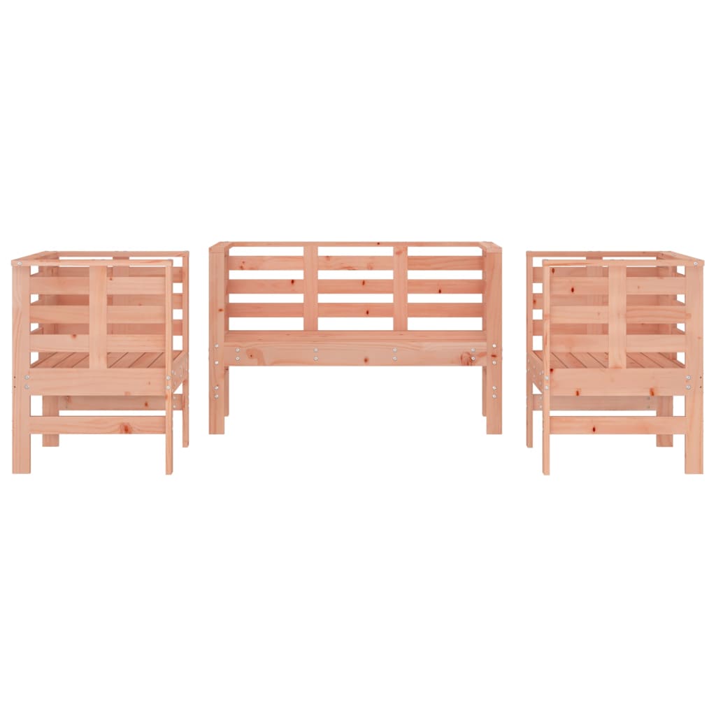Juego de muebles de jardín 3 pzas madera maciza abeto Douglas