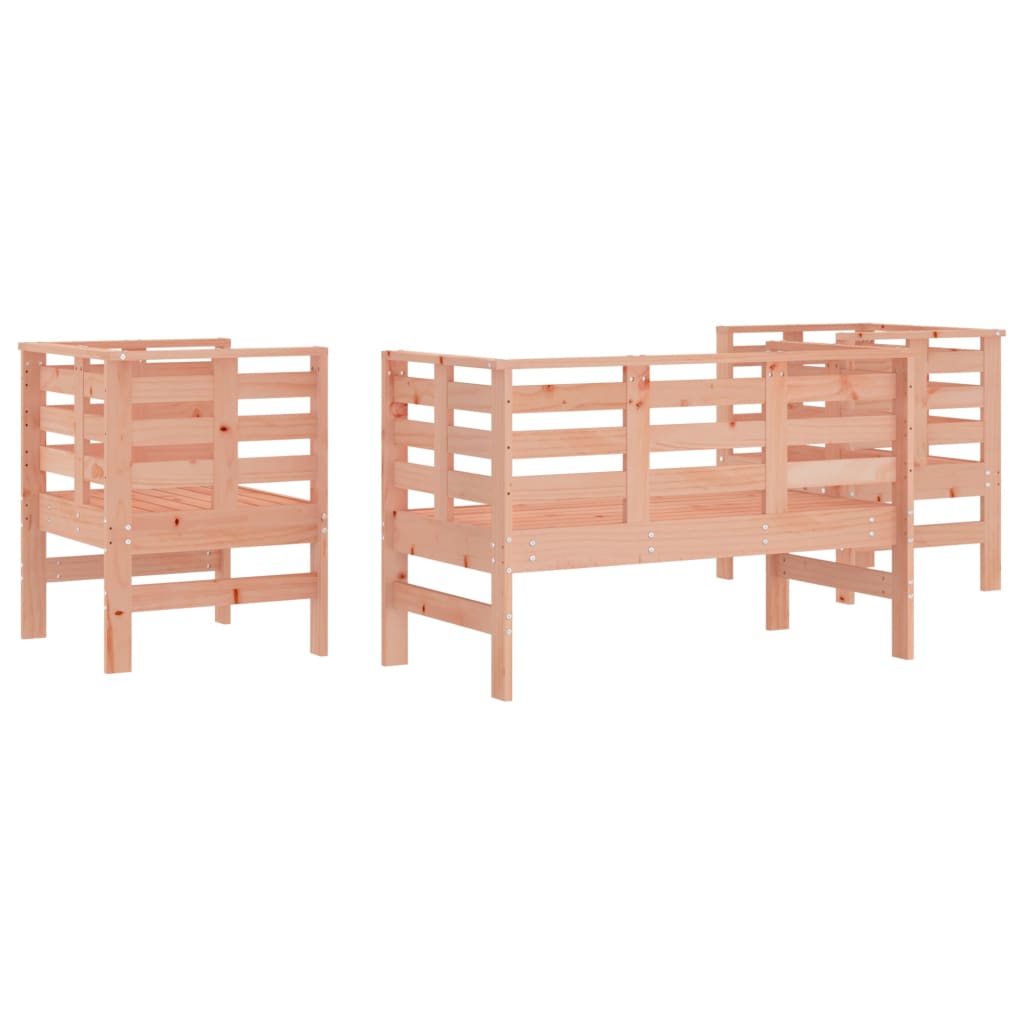 Juego de muebles de jardín 3 pzas madera maciza abeto Douglas