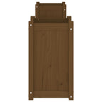 Banco con jardineras madera maciza pino marrón miel 180x36x63cm