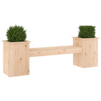 Banco con jardineras madera maciza de pino 184,5x39,5x56,5 cm