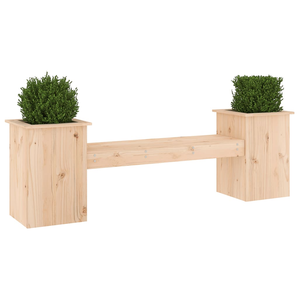 Banco con jardineras madera maciza de pino 184,5x39,5x56,5 cm