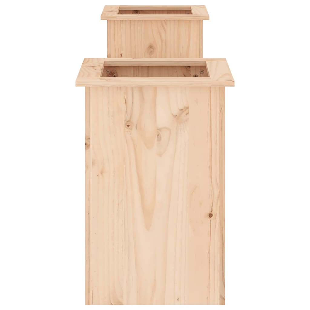 Banco con jardineras madera maciza de pino 184,5x39,5x56,5 cm
