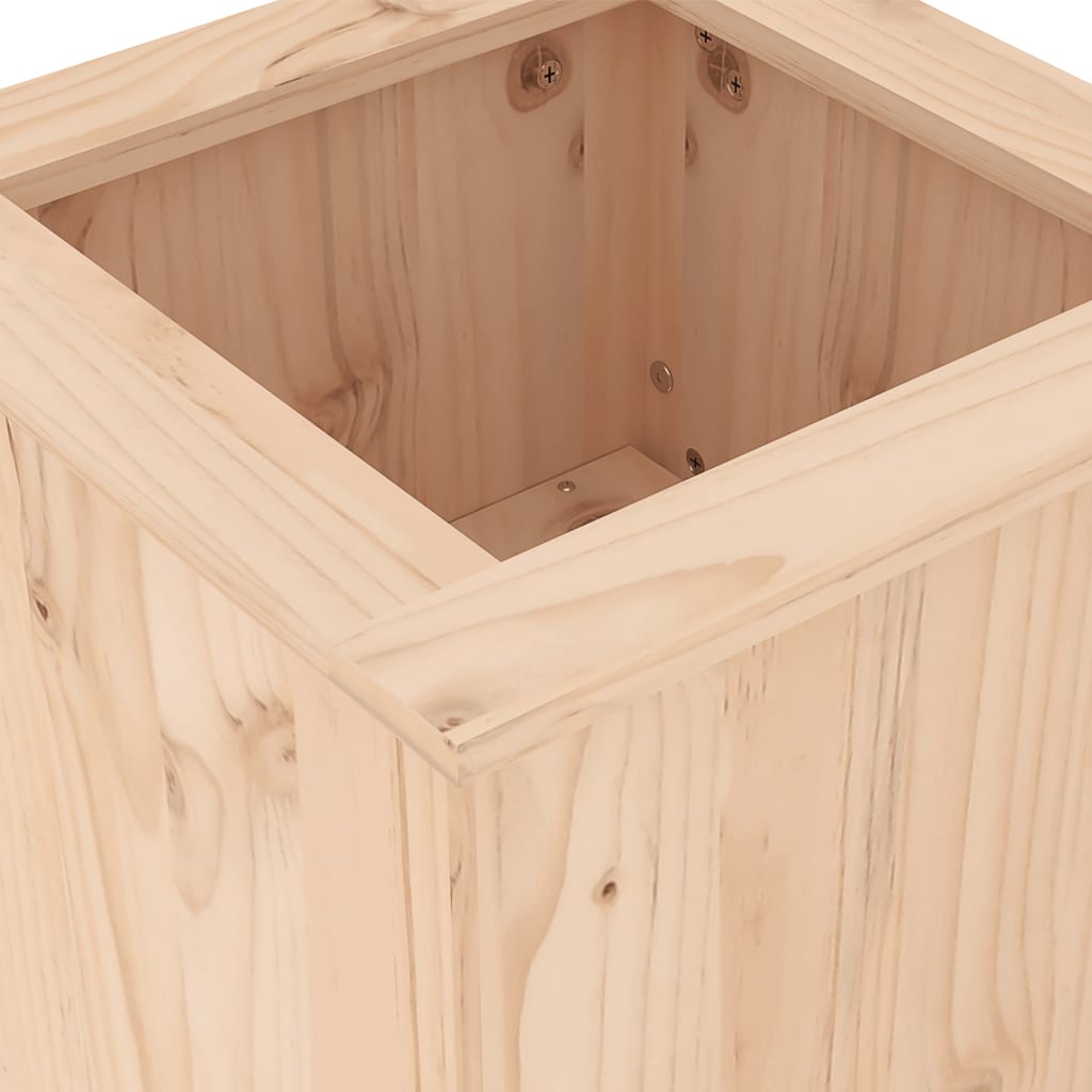 Banco con jardineras madera maciza de pino 184,5x39,5x56,5 cm