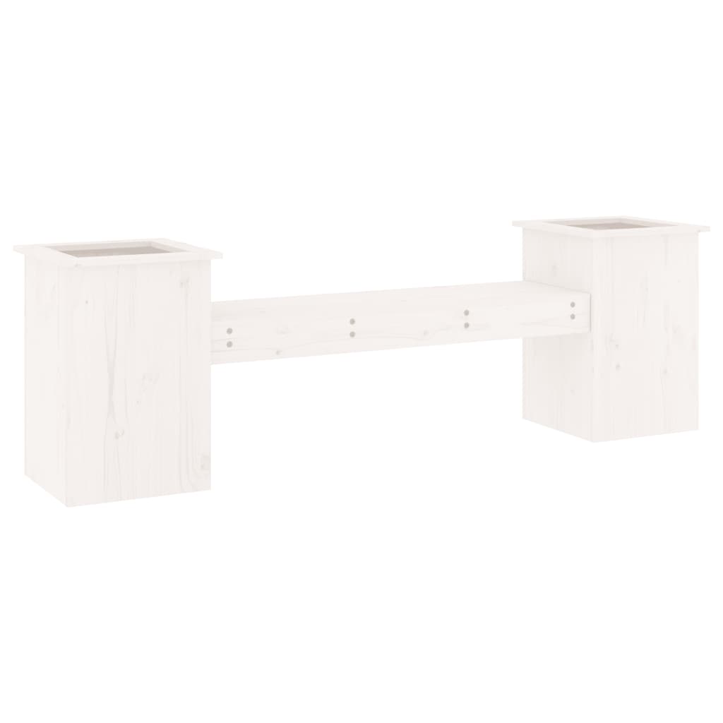 Banco con jardineras madera de pino blanco 184,5x39,5x56,5 cm