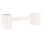 Banco con jardineras madera de pino blanco 184,5x39,5x56,5 cm