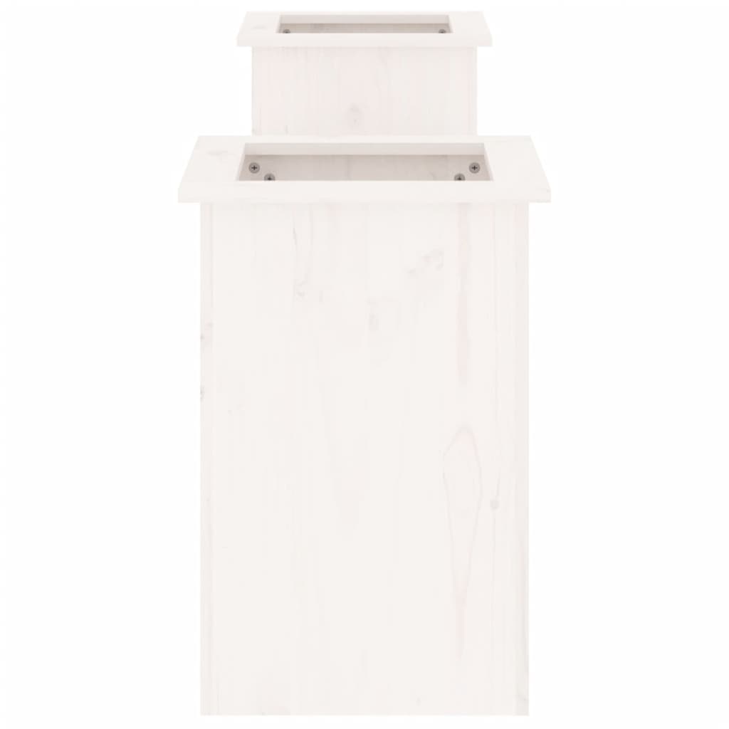 Banco con jardineras madera de pino blanco 184,5x39,5x56,5 cm