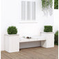Banco com floreiras em madeira de pinho branco 184,5x39,5x56,5 cm