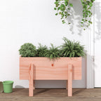 Jardinera con estante de madera maciza de pino 111,5x54x81 cm
