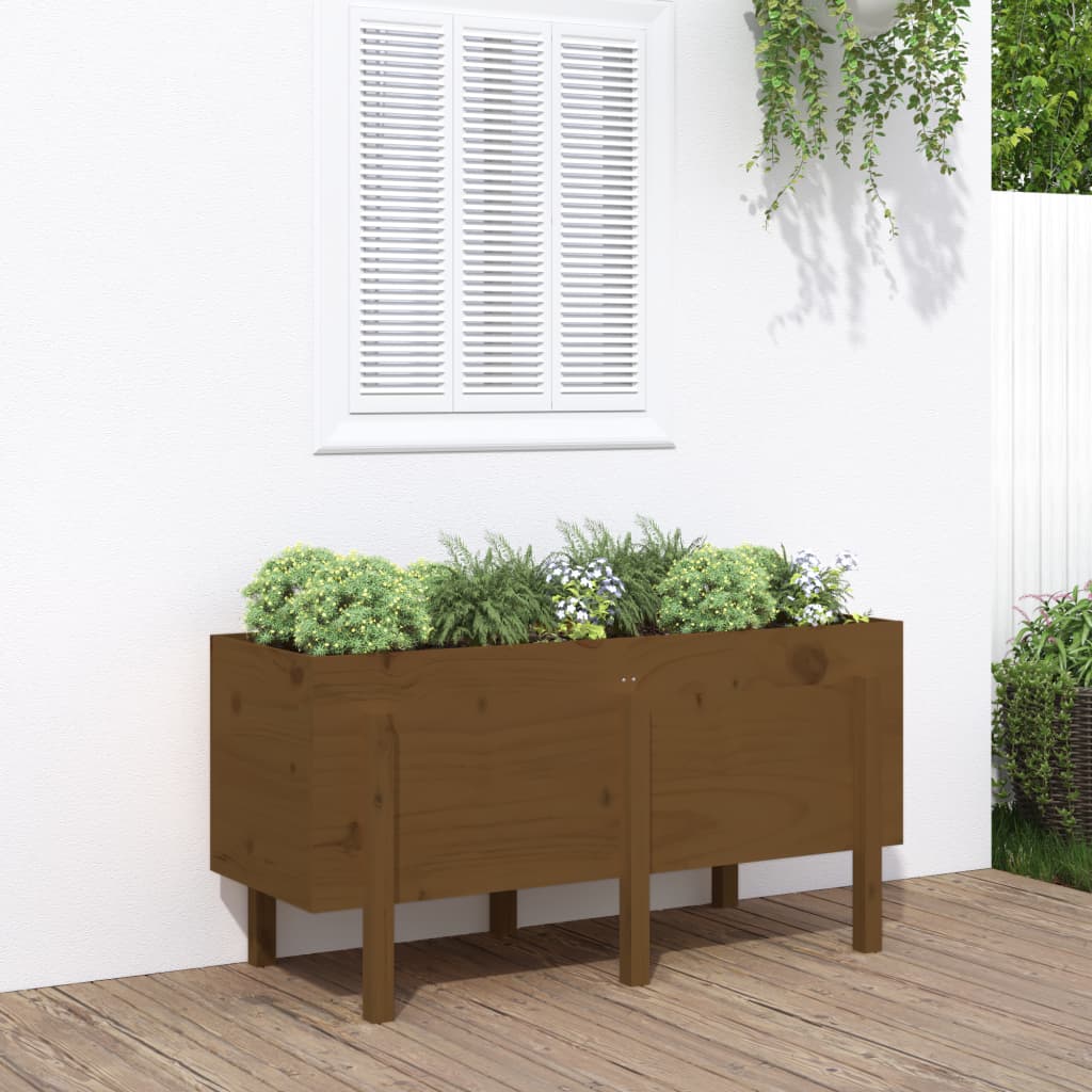 Arriate elevado de jardín madera abeto Douglas 119,5x40x39 cm
