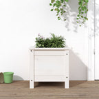Jardinera con estante de madera maciza de pino 111,5x54x81 cm