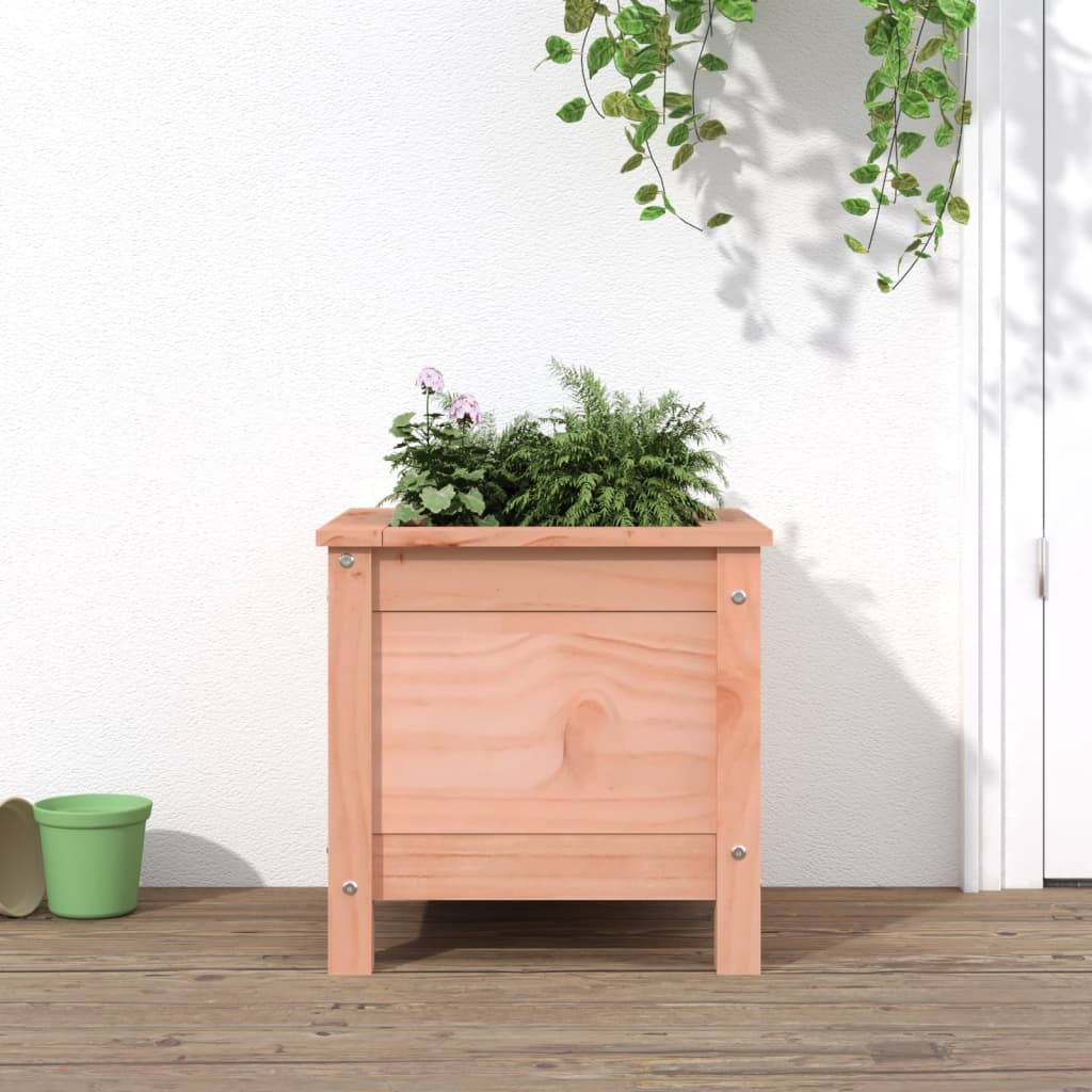 Jardinera con estante de madera maciza de pino 111,5x54x81 cm