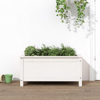 Jardinera con estante de madera maciza de pino 111,5x54x81 cm