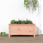 Jardinera con estante de madera maciza de pino 111,5x54x81 cm