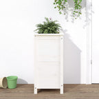 Jardinera con estante de madera maciza de pino 111,5x54x81 cm