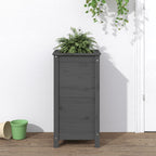 Jardinera con estante de madera maciza de pino 111,5x54x81 cm