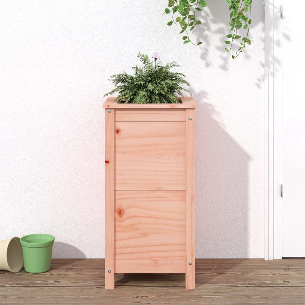 Jardinera con estante de madera maciza de pino 111,5x54x81 cm