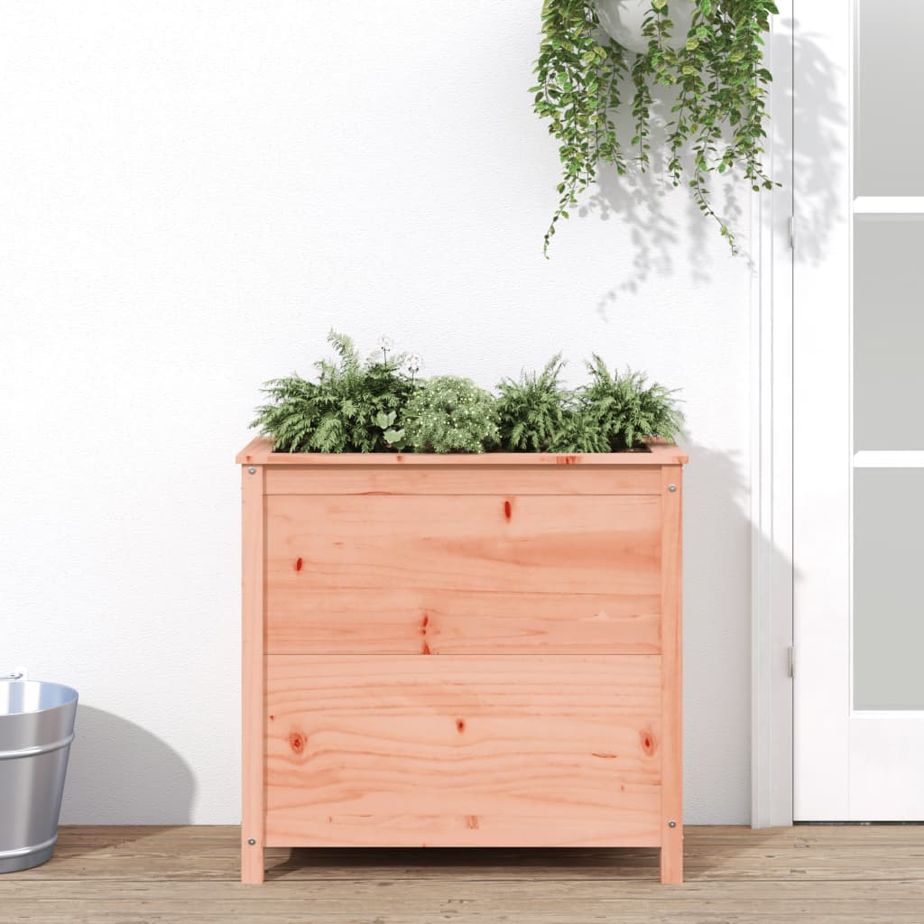 Jardinera con estante de madera maciza de pino 111,5x54x81 cm