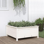Jardinera con estante de madera maciza de pino 111,5x54x81 cm